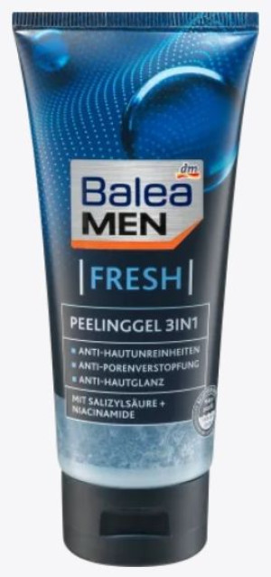 (DE) Balea MEN, Fresh, Peeling żel 3in1, 100 ml (PRODUKT Z NIEMIEC)