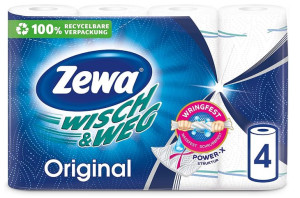 (DE) Zewa, Wisch & Weg, Ręczniki papierowe, 4 sztuki (PRODUKT Z NIEMIEC)