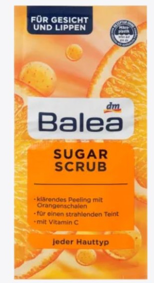 (DE) Balea, Peeling Cukrowy z Witamina C, 16 ml (PRODUKT Z NIEMIEC)