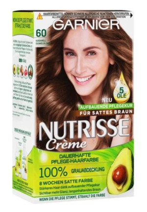 (DE) Garnier Nutrisse, 60 Karamell Dunkelblond, Farba do włosów (PRODUKT Z