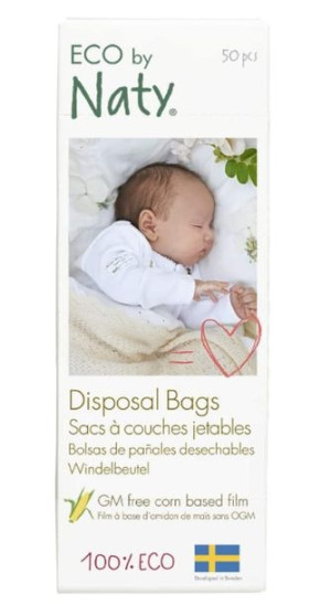 (DE) Eco by Naty, Ekologiczne torby na pieluchy, 50 sztuk (PRODUKT Z NIEMIE