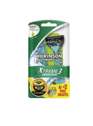(DE) Wilkinson, Xtreme3 Sensitive, Maszynki do golenia, 6+2 sztuk (PRODUKT