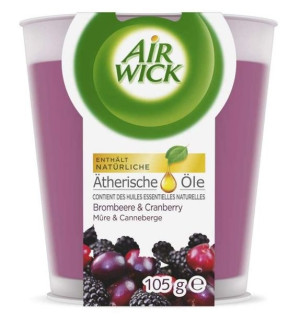 (DE) Air Wick, Świeca zapachowa, Jeżyna i Żurawina, 105g (PRODUKT Z NIEMIEC