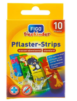 (DE) Figo, Plastry dla dzieci, Zoo, 10 sztuk  (PRODUKT Z NIEMIEC)