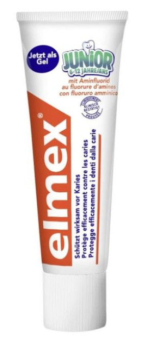 (DE) Elmex Junior, Pasta do zębów 6-12 lat, 12 ml  (PRODUKT Z NIEMIEC)