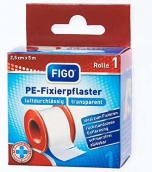 (DE) Figo, Plastry na rany o wymiarach, 2,5 cm x 5m (PRODUKT Z NIEMIEC)