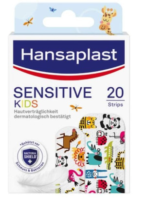 (DE) Hansaplast, Sensitive Plastry dla dzieci, 20 sztuk (PRODUKT Z NIEMIEC)