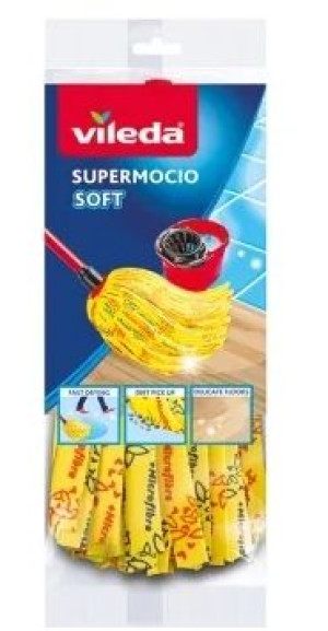 (DE) Vileda, SuperMocio Soft, Wkład do mopa, 1 sztuka (PRODUKT Z NIEMIEC)