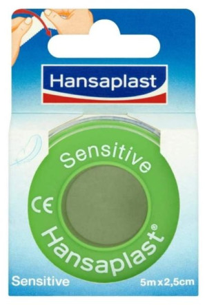 (DE) Hansaplast,, Sensitive Fixing, Plaster, 5m x 2,5cm (PRODUKT Z NIEMIEC)