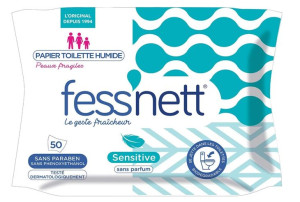 (DE) Fessnett, Sensitive, Wilgotny papier toaletowy, 50 sztuk (PRODUKT Z NI