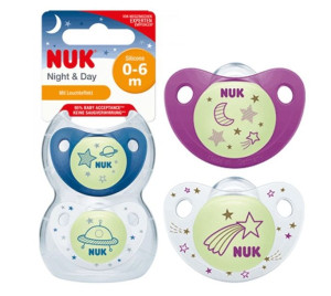 (DE) Nuk, Night & Day, Smoczek, rozmiar 1, 1 sztuka (PRODUKT Z NIEMIEC)