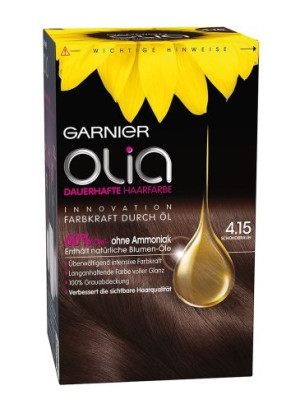 (DE) Garnier Olia, 4,15 Czekoladowy brąz, Farba do włosów (PRODUKT Z NIEMIE