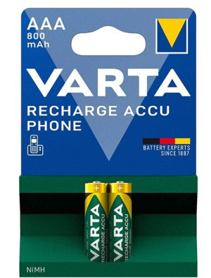 (DE) Varta, Recharge Accu AAA 800mAh Bateria, 2 sztuki (PRODUKT Z NIEMIEC)