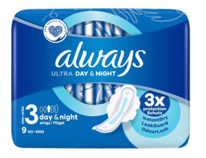 (DE) Always, Ultra Night, Podpaski, 9 sztuk (PRODUKT Z NIEMIEC)