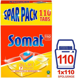 (DE) Somat 7, Tabletki do zmywarki, 110 tabletek (PRODUKT Z NIEMIEC)