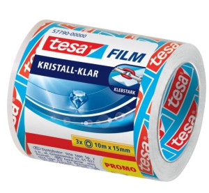 (DE) Tesa, Taśma przezroczysta 15mm x 10m, 3 sztuki (PRODUKT Z NIEMIEC)