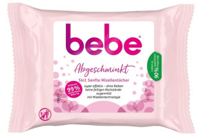 (DE) Bebe, Delikatne chusteczki micelarne do demakijażu 5w1, 25 sztuk (PROD