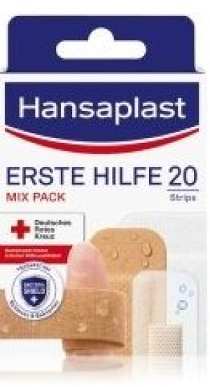 (DE) Hansaplast, Erste Hilfe, Plastry mix, 20 sztuk (PRODUKT Z NIEMIEC)