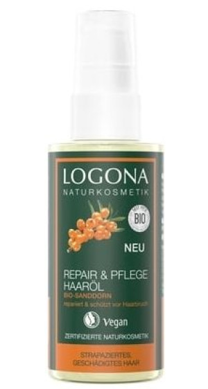 (DE) Logona, Repair & Care, Olejek do włosów z organicznym rokitnikiem, 75m