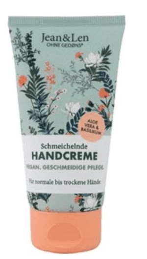(DE) Jean&Len, Krem do rąk z aloesem i bazylią, 75ml (PRODUKT Z NIEMIEC)