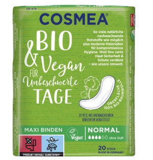 (DE) Cosmea, Normal Bio, Wkładki, 20 sztuk (PRODUKT Z NIEMIEC)