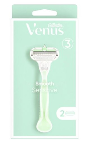 (DE) Gillette, Venus Smooth Sensitive, Maszynka + 2 wkłady (PRODUKT Z NIEMI