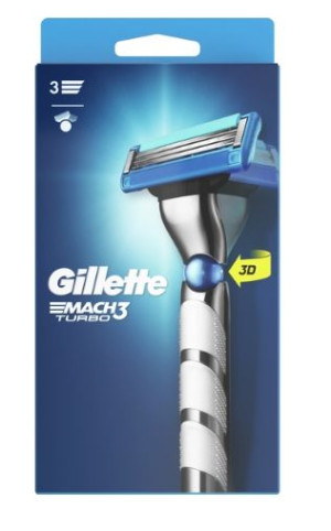 (DE) Gillette, Mach3 Turbo, Maszynka z trzema ostrzami, 1 sztuka (PRODUKT Z