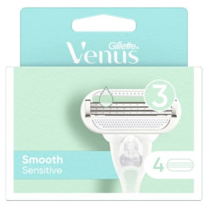 (DE) Gillette, Venus Smooth, Wymienne wkłady, 4 sztuki (PRODUKT Z NIEMIEC)
