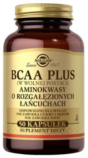 Solgar BCAA Plus 50 kapsułek - Długi termin ważności!