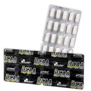 Olimp, BCAA Mega Caps 1100mg, 30 kapsułek Blister - Długi termin ważności!