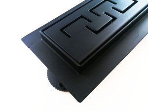 Odpływ Liniowy 50 Cm Czarny Mat Grecki Wzór Maskownicy