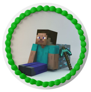 Opłatek Na Tort Minecraft + Napis Gratis
