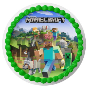 Opłatek Na Tort Minecraft + Napis Gratis