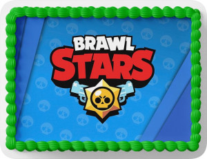 Opłatek Na Tort Brawl Stars Prostokątny + Napis