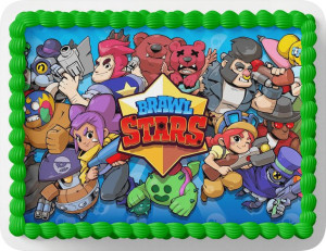 Opłatek Na Tort Brawl Stars Prostokątny + Napis