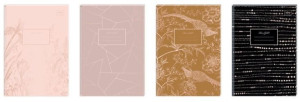 Brulion A5 96 kratka 70g Metallic Rose Gold, różne wzory, cena za 1 szt