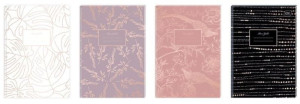 Brulion A6 96 kratka 70g metallic Rose Gold, różne wzory, cena za 1 szt
