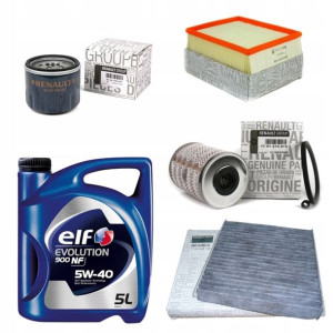 Laguna II 1,9dci 4 Filtry oryg. Olej ELF 5W40 5l