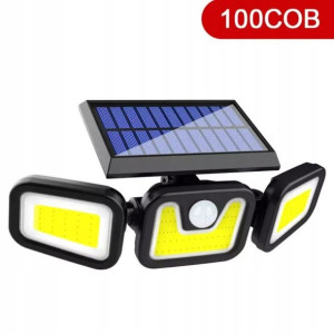 Lampa Solarna Led Czujnik Ruchu Zmierzchu Potrójna