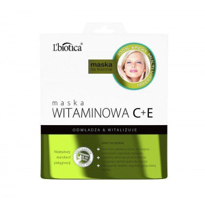 L`Biotica Maska witaminowa C+E na tkaninie 23 ml - Długi termin ważności!