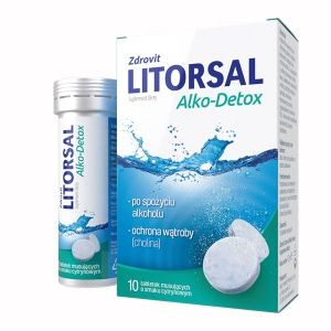 Zdrovit Litorsal Alko-Detox 10 tabletek musujących - Długi termin ważności!