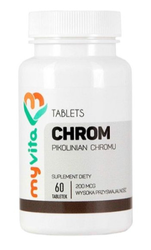 MyVita, Chrom, 60 tabletek - Długi termin ważności!