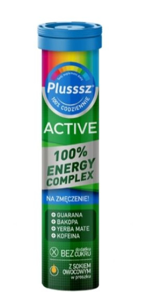 Plusssz Active 100% Energy Complex, 20 tabletek musujących - Długi termin w