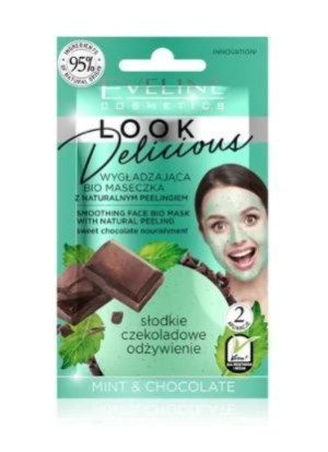 Eveline, Look Delicious, Wygładzająca maseczka mięta & czekolada, 10 ml - D