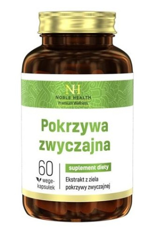Noble Health, Pokrzywa zwyczajna, 60 kapsułek - Długi termin ważności!
