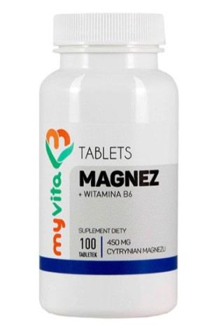 MyVita, Magnez + Witamina B6, 100 tabletek - Długi termin ważności!