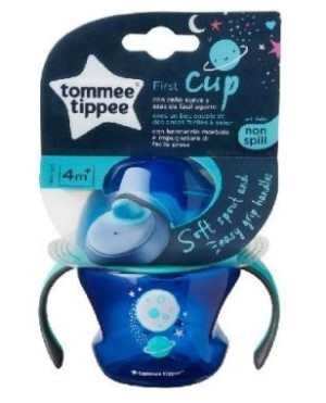 Tommee Tippee, Kubek Pierwszy z uchwytami, niebieski, 4m+, 150 ml, 1 sztuka