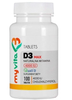 MyVita, Witamina D3 Forte, 100 tabletek - Długi termin ważności!