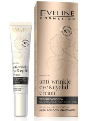 Eveline, Organic Gold Przeciwzmarszczkowy krem pod oczy i na powieki, 20 ml