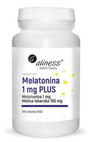 Aliness, Melatonina 1mg Plus, 100 tabletek - Długi termin ważności!